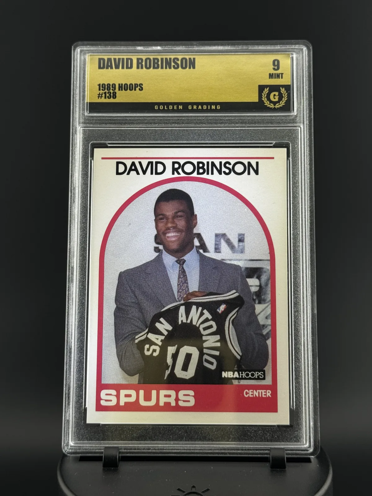 1989 Hoops David Robinson #138 Rookie - Golden Grading 9 MINT